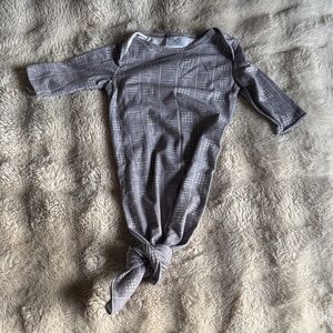 Gray Patterned Kids Knot Gown